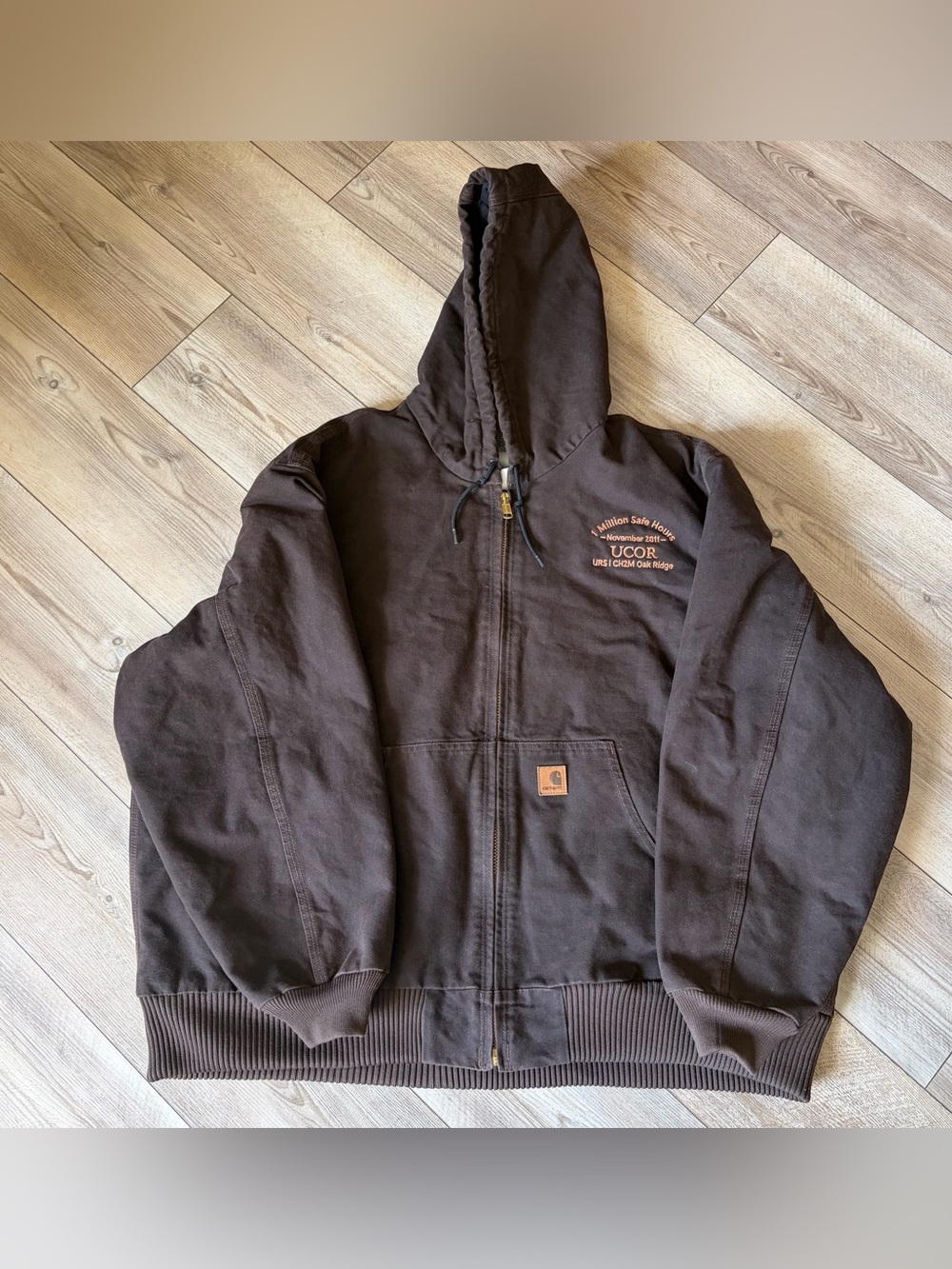 Carhartt J130 Mens 3XL Dark Brown Active Jacket Quilt-Lined DKB Duck Canvas 2011